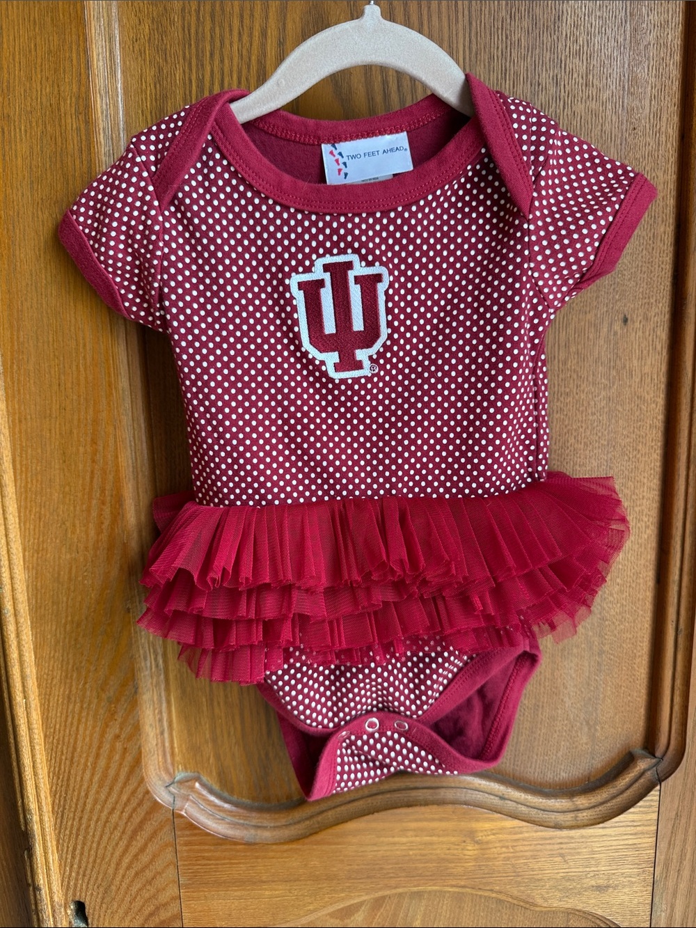 Indiana University Infant Red Polka Dot Tutu One-Piece